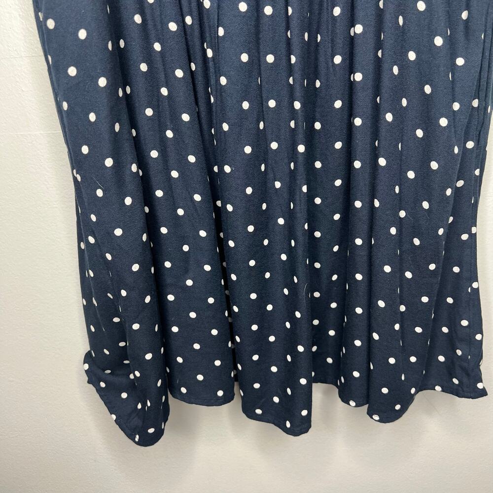 Old Navy Fit & Flare Mini Dress Navy White Polka Dot Women's L Petite Nautical - Picture 8 of 12